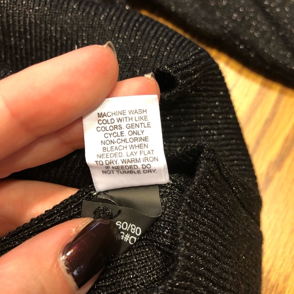 Express Black Shimmer Mock Turtleneck - Picture 5 of 5